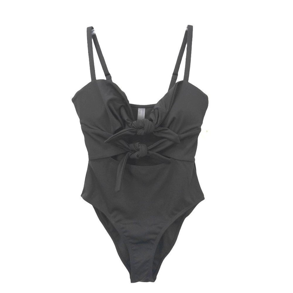 Crescent Drive‎ Cut Out One Piece Swimsuit XS Black New